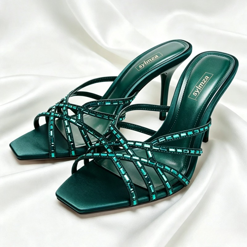 Luxury Lifestyle Products - Sandalias de Tacón con Detalle de